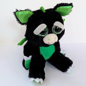 Feisty Pets Fabio Flamefart Black and Green Dragon Plush Stuffed Toy